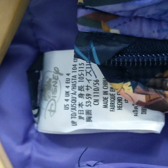 Disney Frozen Movie Girls Puffer Zip Up Jacket Working Zipper Excellent Size 4 - Picture 5 of 9